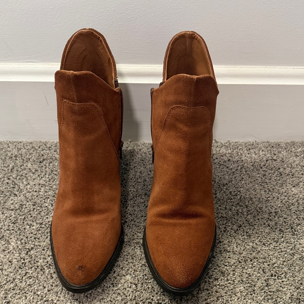 Seychelles Rust Suede Ankle Booties